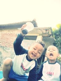 Portrait of happy girl smiling