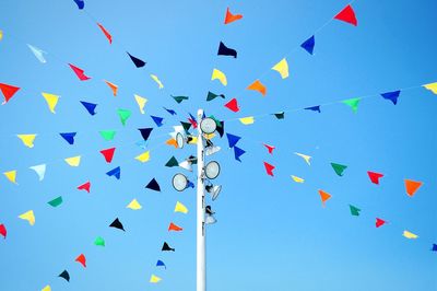 Low angle view of colorful balloons