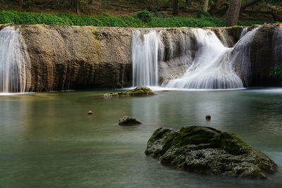 Scenic view of waterfall