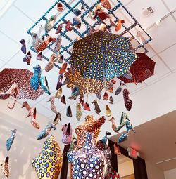 Low angle view of lanterns hanging on ceiling