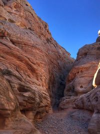 Low angle view of rock formation