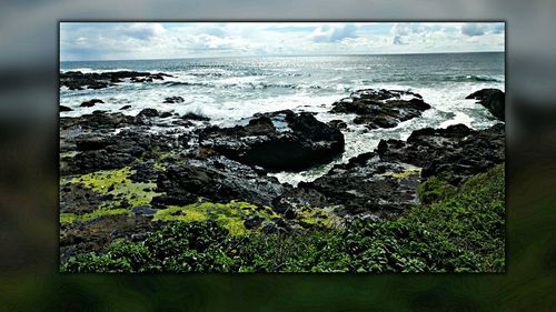Close-up of sea against sky
