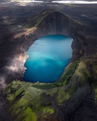 Aerial view of volcanic landscape