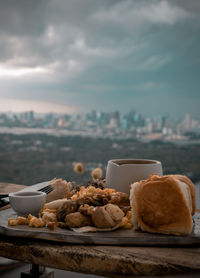 Close-up of food on table