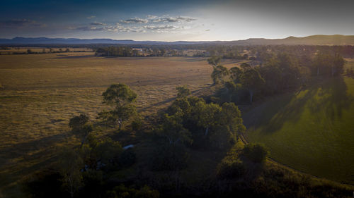 High angle view of landscape against sky