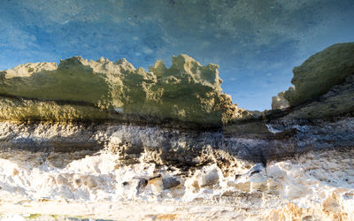 Scenic view of rocks against sky