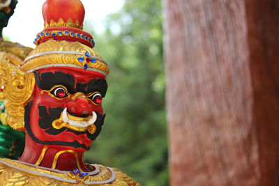 A thai giant statue on blur background