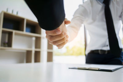 Close-up of hands working
