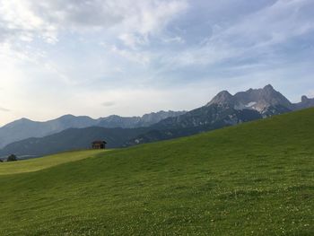 Scenic view of field against sky