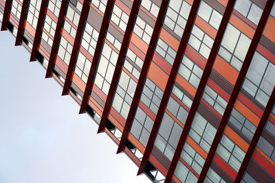 Low angle view of modern buildings against clear sky