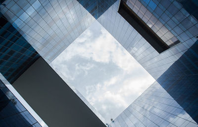 Low angle view of modern building against sky