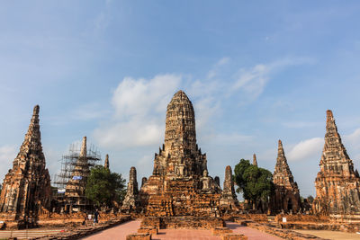 Panoramic view of temple amidst buildings against sky
