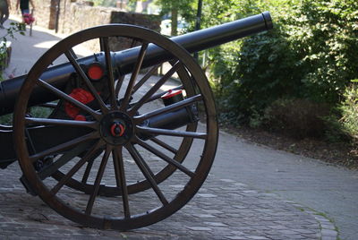 Close-up of old wheel