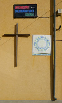 Information sign on wall