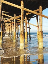 Pier over sea against sky