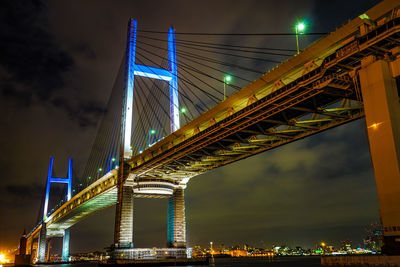 Low angle view of suspension bridge