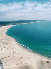 High angle view of beach against sky