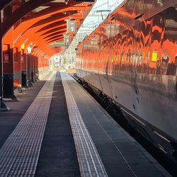 Train at railroad station platform