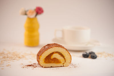 Close-up of cake on table