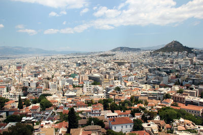 Aerial view of buildings in city