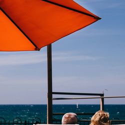 Scenic view of sea at sunset