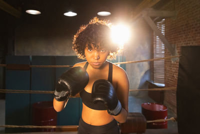 Woman exercising in gym