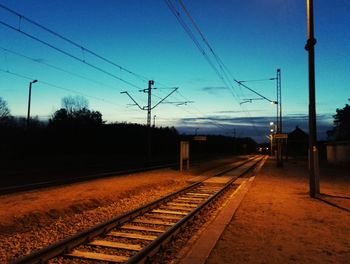 Railroad track at railroad station platform