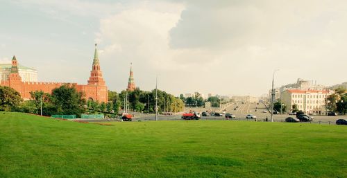 Panoramic view of city against sky