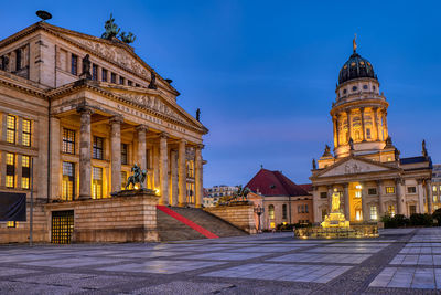 The beautiful gendarmenmarkt square in berlin at dawn