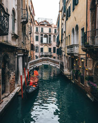 Canal passing through city buildings