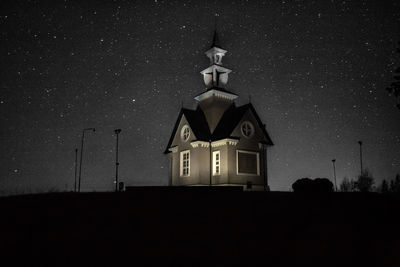 Building against sky at night