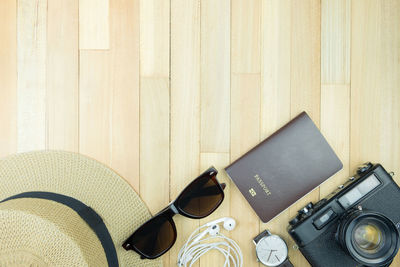 Directly above shot of personal accessories on table