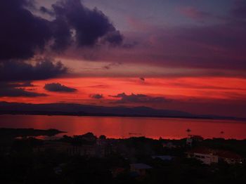 Scenic view of dramatic sky during sunset