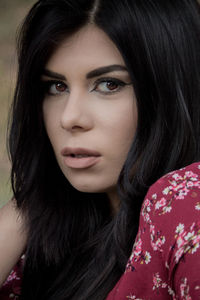 Close-up portrait of beautiful young woman