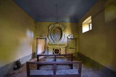 Interior of abandoned building