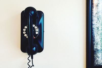 Close-up of telephone booth