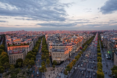 High angle view of cityscape