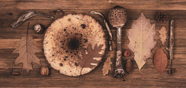 High angle view of bread on table