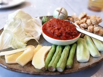 Close-up of food in plate