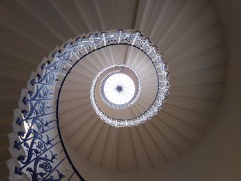 Low angle view of spiral stairs