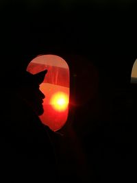 Close-up of illuminated light at night