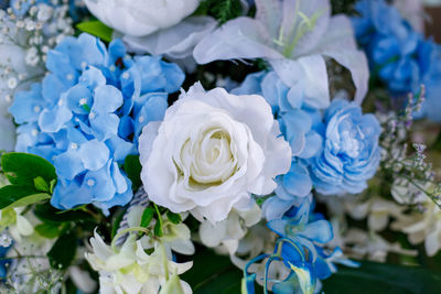 Close-up of white rose bouquet