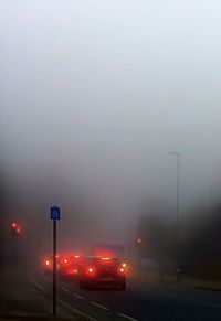 Traffic on road at night