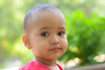 Close-up portrait of cute girl