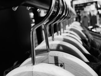 Close-up of coathangers 