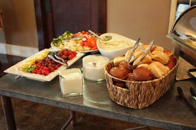 Food on table at home