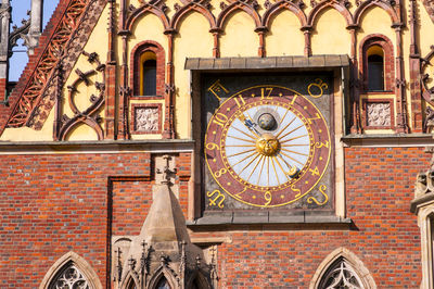 Clock on wroclaw city hall