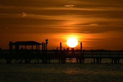 Scenic view of sea at sunset