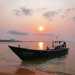 Scenic view of sea at sunset