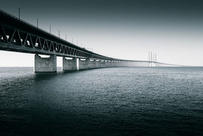 Bridge over river against clear sky